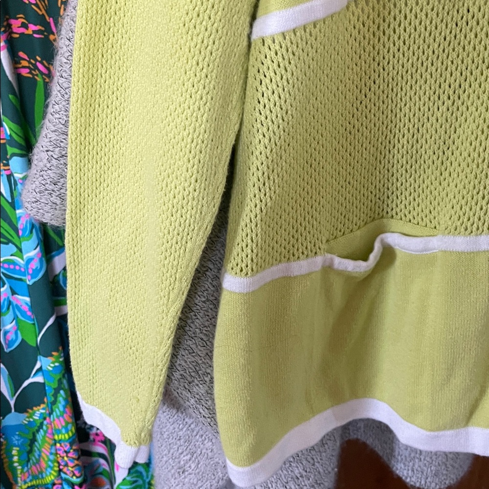Chico’s Zenergy Soze 2 or Larger Knit Full Zip Sweater Lime Green Stretch - Picture 5 of 7